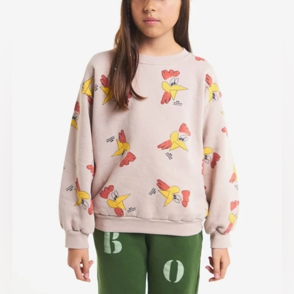 Bobo Choses Mr O’Clock all Over Sweatshirt Brown